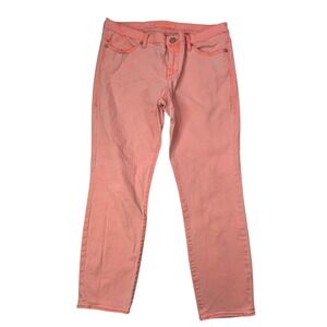 Rock &‎ Republic Womens Size 14 Denim Jeans Distressed Neon Orange 26"Inseam